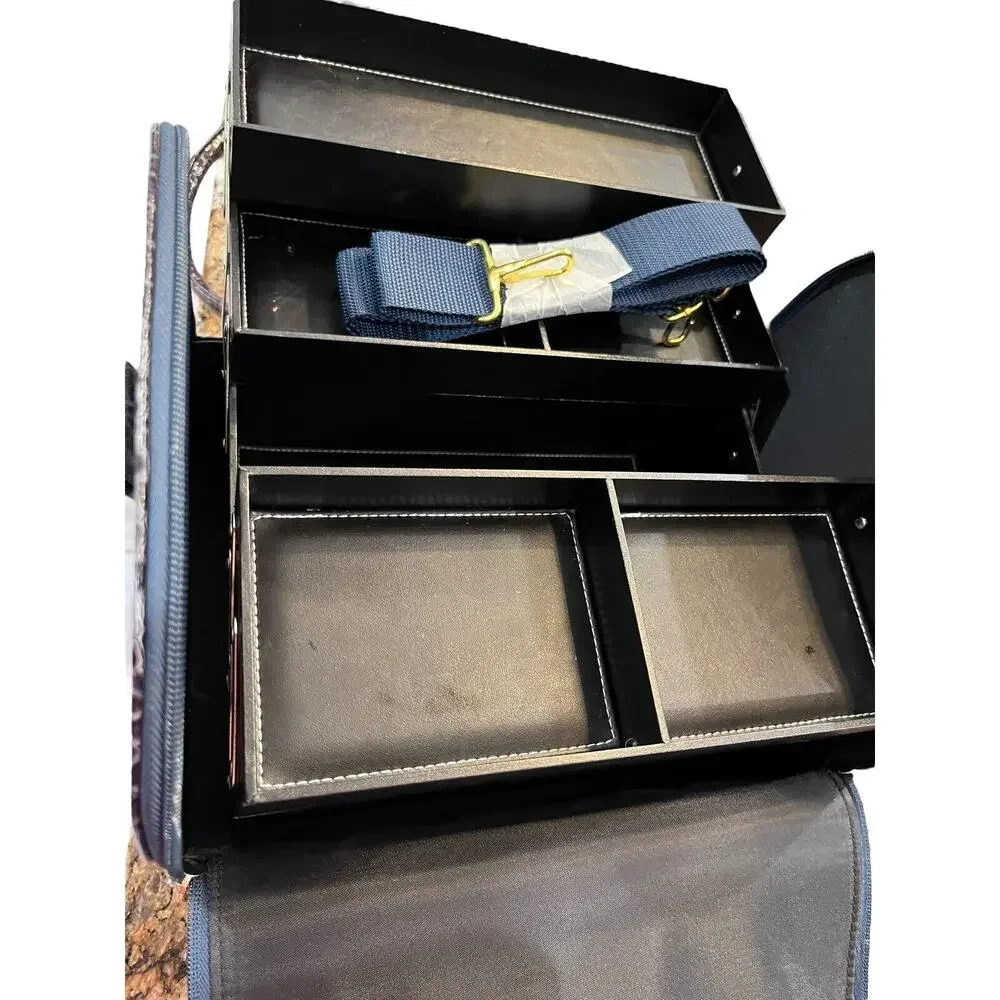 SeneGence Large Purple Crocodile Luxury Makeup,‎ Jewelry, Etc. LARGE Travel Tote